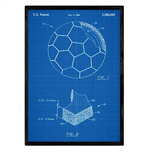 Poster con patente de Pelota de futbol. Lámina con diseño de patente antigua-Artwork-Nacnic-Nacnic Estudio SL
