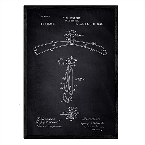 Poster con patente de Percha. Lámina con diseño de patente antigua-Artwork-Nacnic-Nacnic Estudio SL