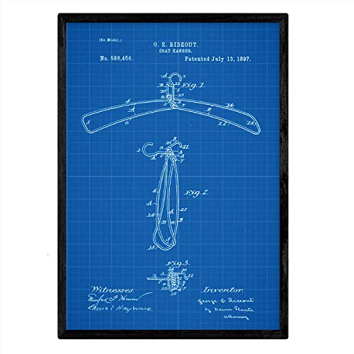 Poster con patente de Percha. Lámina con diseño de patente antigua-Artwork-Nacnic-Nacnic Estudio SL