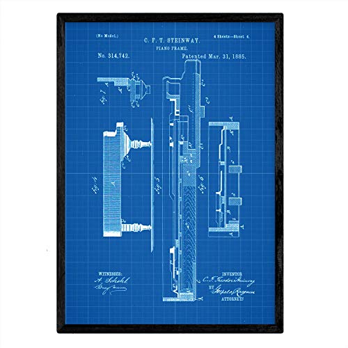 Poster con patente de Piano 3. Lámina con diseño de patente antigua-Artwork-Nacnic-Nacnic Estudio SL