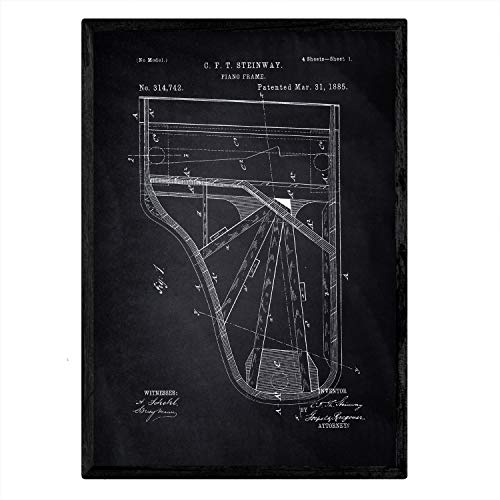 Poster con patente de Piano. Lámina con diseño de patente antigua-Artwork-Nacnic-Nacnic Estudio SL
