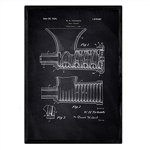 Poster con patente de Picadora de carne. Lámina con diseño de patente antigua-Artwork-Nacnic-Nacnic Estudio SL