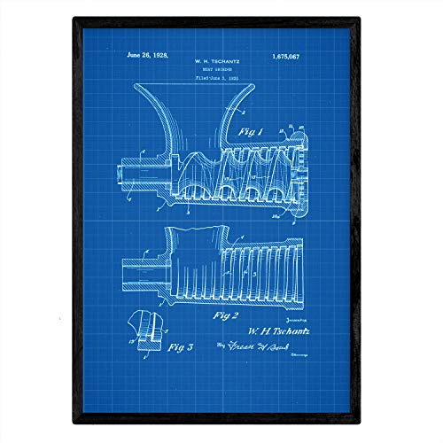 Poster con patente de Picadora de carne. Lámina con diseño de patente antigua-Artwork-Nacnic-Nacnic Estudio SL