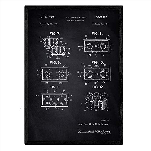 Poster con patente de Piezas lego 2. Lámina con diseño de patente antigua-Artwork-Nacnic-Nacnic Estudio SL
