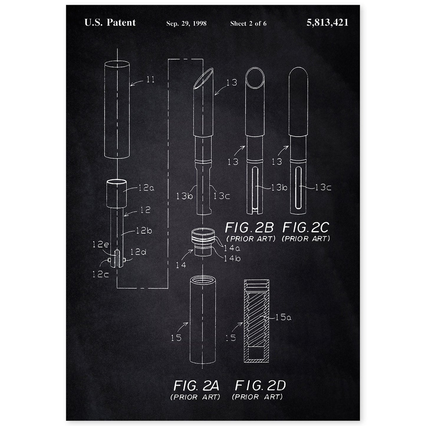 Poster con patente de Pintalabios 2. Lámina con diseño de patente antigua-Artwork-Nacnic-A4-Sin marco-Nacnic Estudio SL