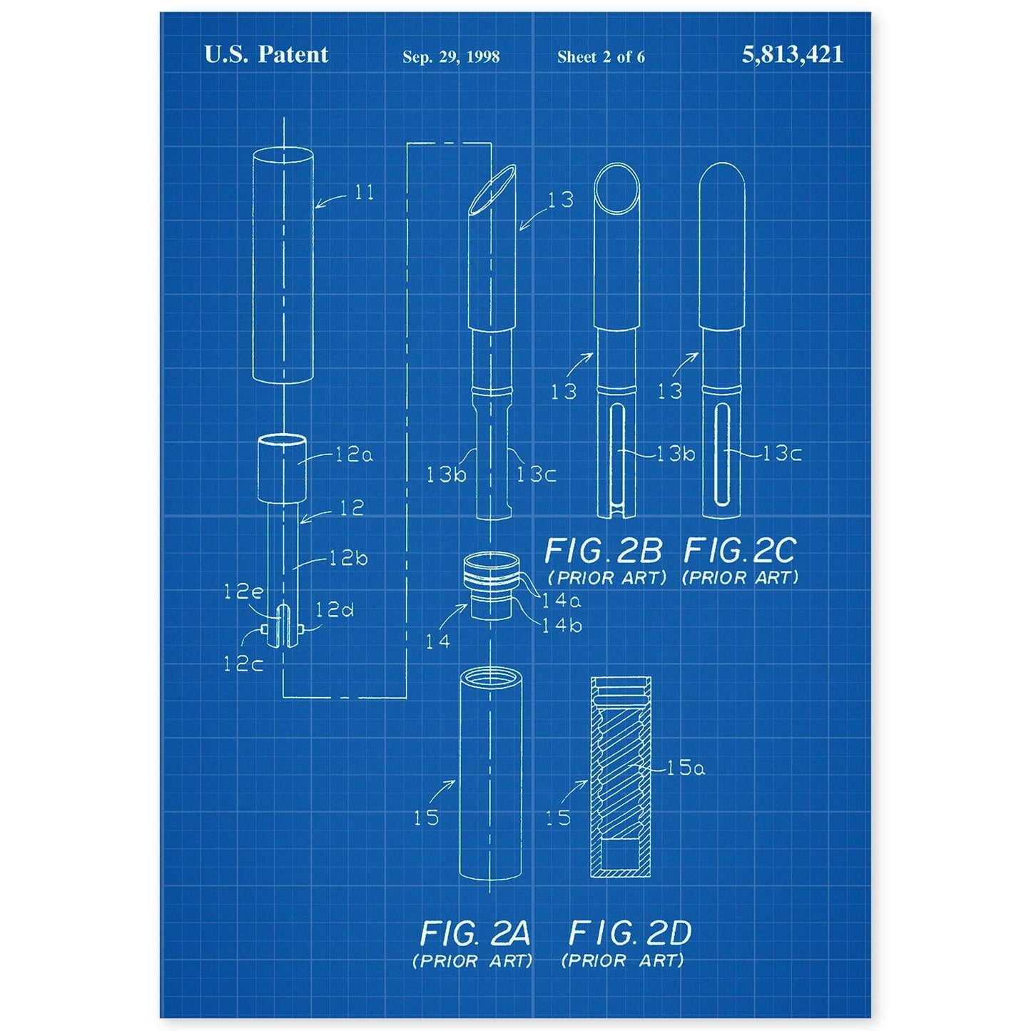Poster con patente de Pintalabios 2. Lámina con diseño de patente antigua-Artwork-Nacnic-A4-Sin marco-Nacnic Estudio SL