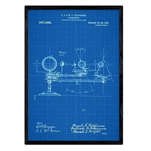 Poster con patente de Planetario. Lámina con diseño de patente antigua-Artwork-Nacnic-Nacnic Estudio SL