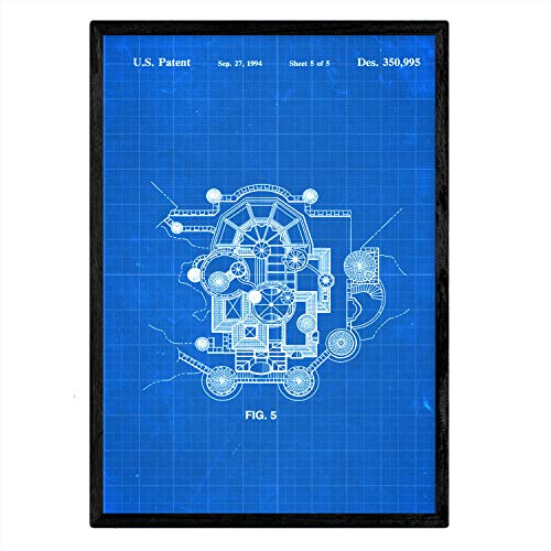 Poster con patente de Planta del castillo Disney. Lámina con diseño de patente antigua-Artwork-Nacnic-Nacnic Estudio SL