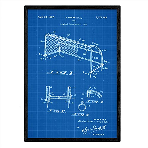 Poster con patente de Porteria de futbol. Lámina con diseño de patente antigua-Artwork-Nacnic-Nacnic Estudio SL