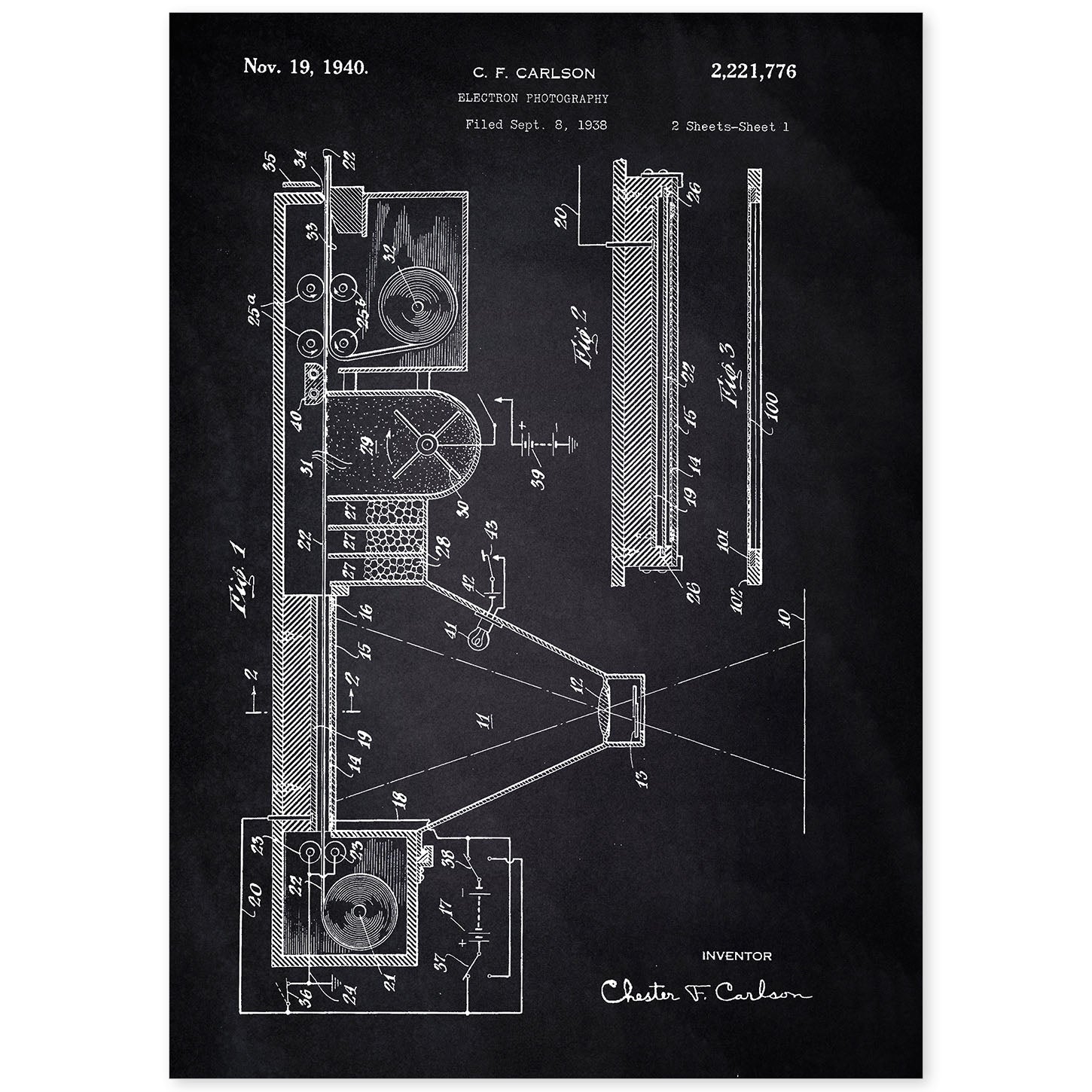 Poster con patente de Prensa de impresion 6. Lámina con diseño de patente antigua-Artwork-Nacnic-A4-Sin marco-Nacnic Estudio SL