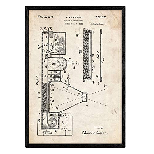 Poster con patente de Prensa de impresion 6. Lámina con diseño de patente antigua.-Artwork-Nacnic-Nacnic Estudio SL