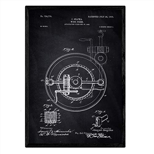 Poster con patente de Prensadora de vino 2. Lámina con diseño de patente antigua-Artwork-Nacnic-Nacnic Estudio SL