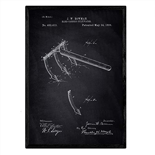 Poster con patente de Rastrillo. Lámina con diseño de patente antigua-Artwork-Nacnic-Nacnic Estudio SL