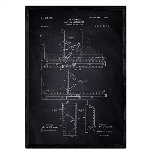 Poster con patente de Regla transportadora. Lámina con diseño de patente antigua-Artwork-Nacnic-Nacnic Estudio SL