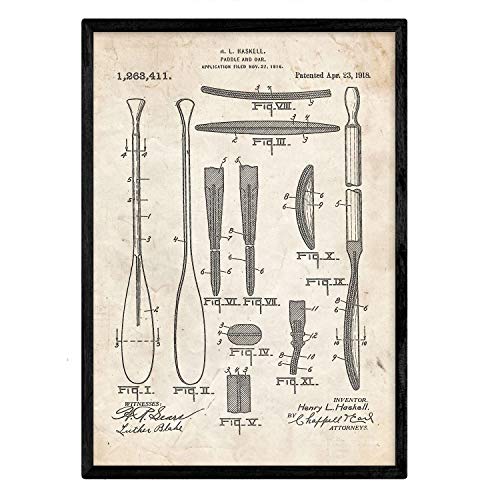 Poster con patente de Remos 1. Lámina con diseño de patente antigua.-Artwork-Nacnic-Nacnic Estudio SL