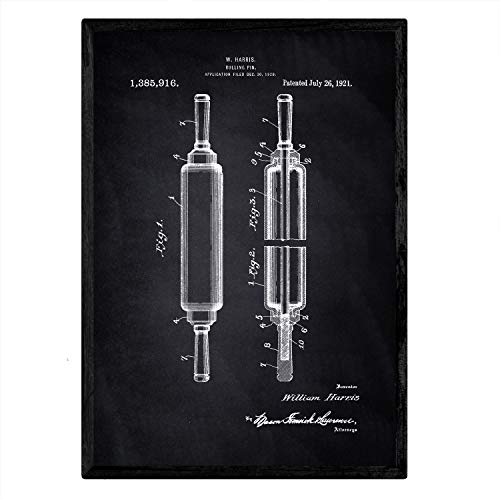 Poster con patente de Rodillo de cocina. Lámina con diseño de patente antigua-Artwork-Nacnic-Nacnic Estudio SL