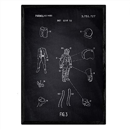 Poster con patente de Ropa astronauta1. Lámina con diseño de patente antigua-Artwork-Nacnic-Nacnic Estudio SL