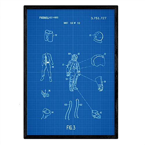 Poster con patente de Ropa astronauta1. Lámina con diseño de patente antigua-Artwork-Nacnic-Nacnic Estudio SL