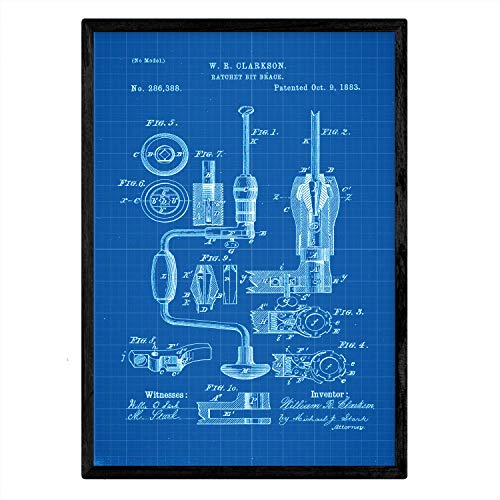 Poster con patente de Rosca manual. Lámina con diseño de patente antigua-Artwork-Nacnic-Nacnic Estudio SL
