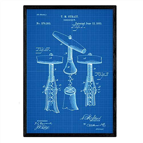 Poster con patente de Sacacorchos 2. Lámina con diseño de patente antigua-Artwork-Nacnic-Nacnic Estudio SL