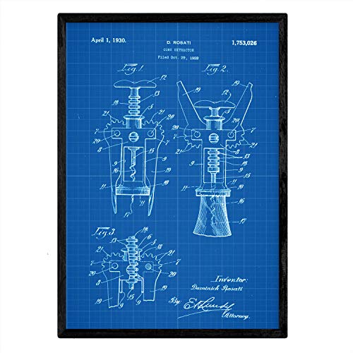 Poster con patente de Sacacorchos. Lámina con diseño de patente antigua-Artwork-Nacnic-Nacnic Estudio SL