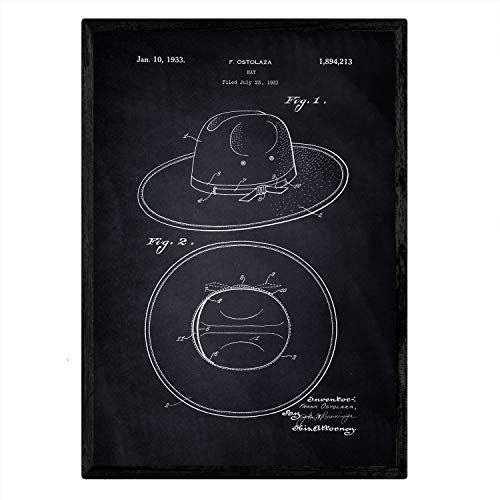 Poster con patente de Sombrero. Lámina con diseño de patente antigua-Artwork-Nacnic-Nacnic Estudio SL