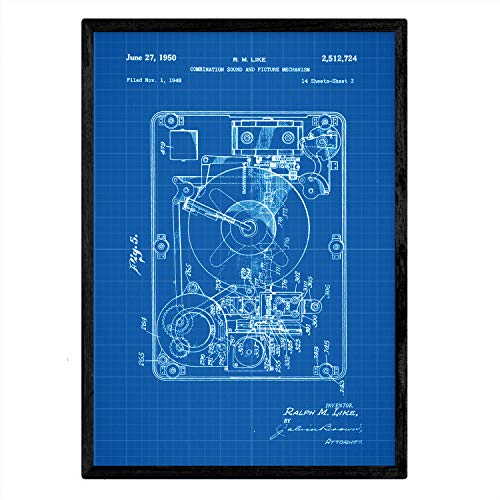 Poster con patente de Sonido e imagen 2. Lámina con diseño de patente antigua-Artwork-Nacnic-Nacnic Estudio SL