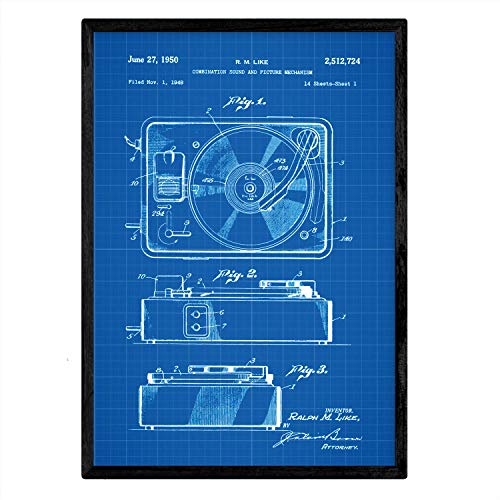 Poster con patente de Sonido e imagen 3. Lámina con diseño de patente antigua-Artwork-Nacnic-Nacnic Estudio SL