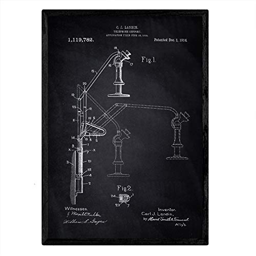 Poster con patente de Soporte telefono. Lámina con diseño de patente antigua-Artwork-Nacnic-Nacnic Estudio SL