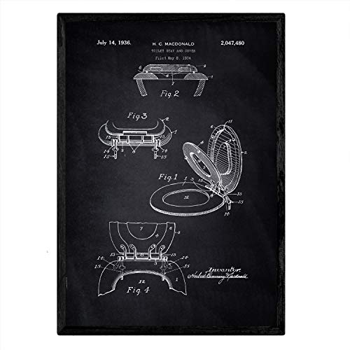 Poster con patente de Tapa de vater. Lámina con diseño de patente antigua-Artwork-Nacnic-Nacnic Estudio SL