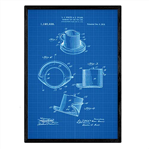 Poster con patente de Taza de diseño. Lámina con diseño de patente antigua-Artwork-Nacnic-Nacnic Estudio SL