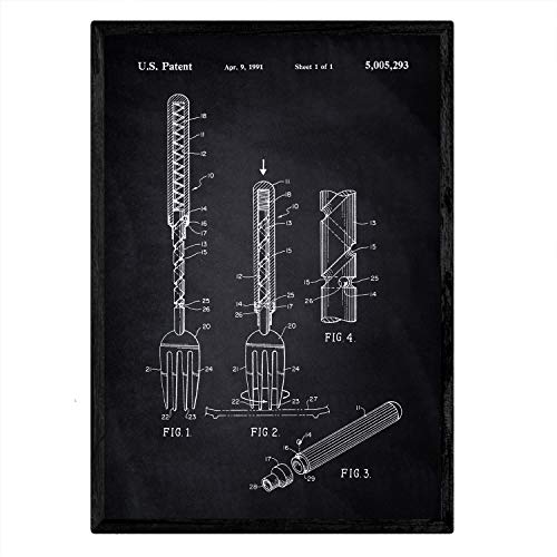 Poster con patente de Tenedor 2. Lámina con diseño de patente antigua-Artwork-Nacnic-Nacnic Estudio SL