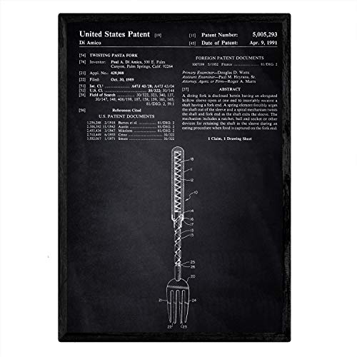 Poster con patente de Tenedor. Lámina con diseño de patente antigua-Artwork-Nacnic-Nacnic Estudio SL