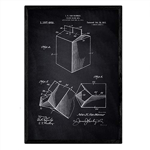 Poster con patente de Tetra-brick. Lámina con diseño de patente antigua-Artwork-Nacnic-Nacnic Estudio SL