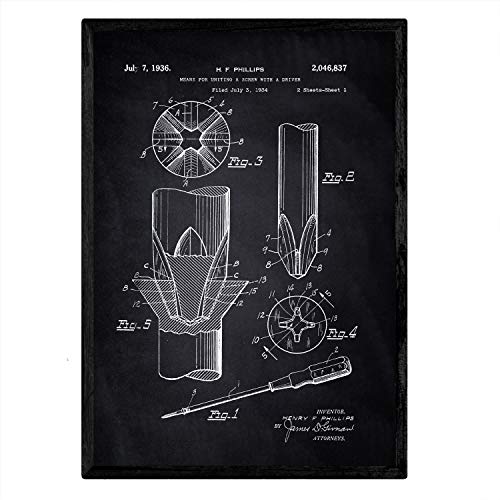 Poster con patente de Tornillo. Lámina con diseño de patente antigua-Artwork-Nacnic-Nacnic Estudio SL