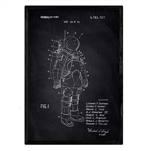 Poster con patente de Traje de astronauta. Lámina con diseño de patente antigua-Artwork-Nacnic-Nacnic Estudio SL