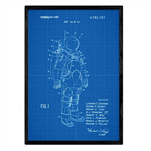 Poster con patente de Traje de astronauta. Lámina con diseño de patente antigua-Artwork-Nacnic-Nacnic Estudio SL