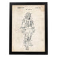 Poster con patente de Traje interno astronauta. Lámina con diseño de patente antigua.-Artwork-Nacnic-A3-Marco Negro-Nacnic Estudio SL