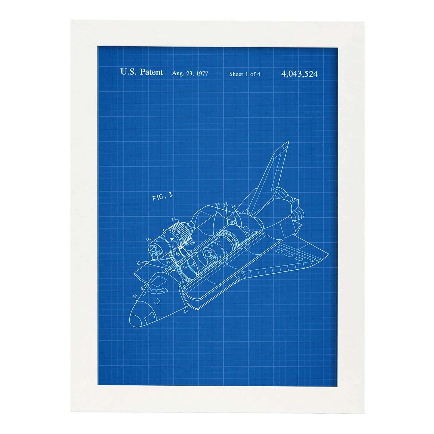 Poster con patente de Transbordador. Lámina con diseño de patente antigua-Artwork-Nacnic-A3-Marco Blanco-Nacnic Estudio SL