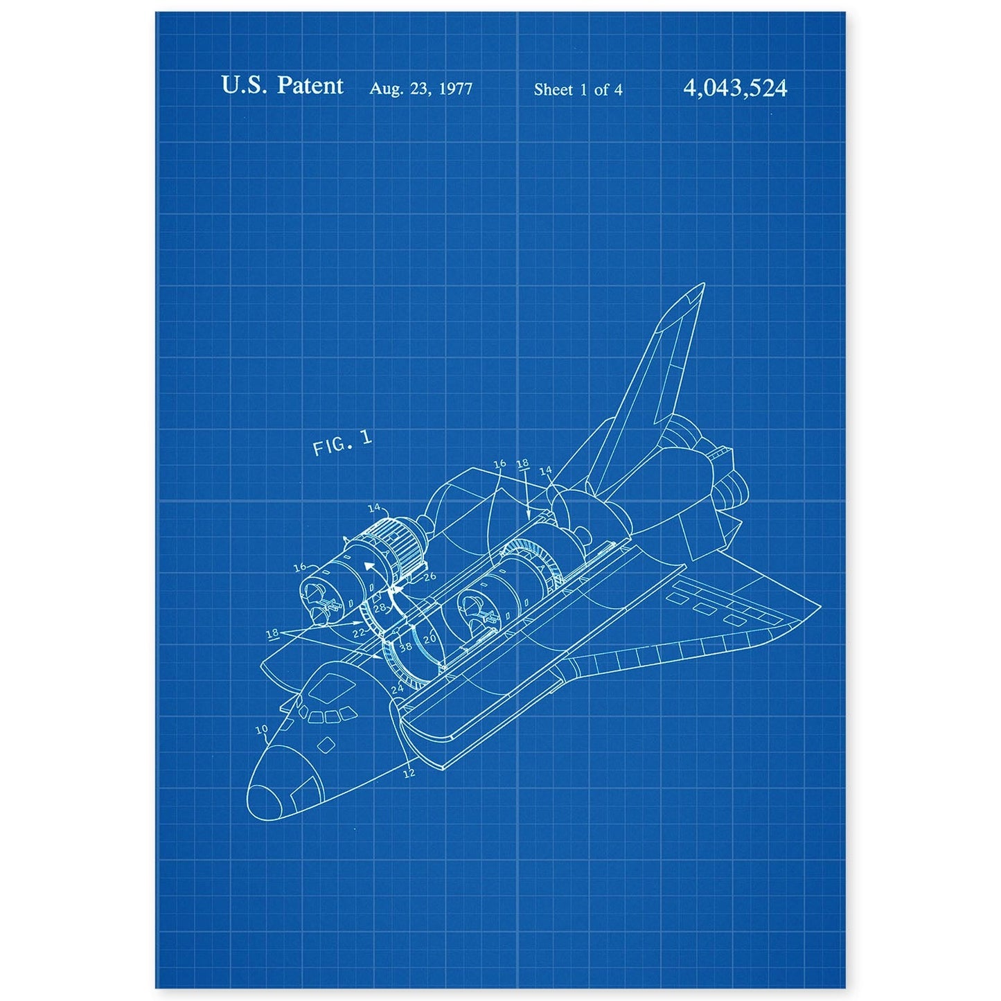 Poster con patente de Transbordador. Lámina con diseño de patente antigua-Artwork-Nacnic-A4-Sin marco-Nacnic Estudio SL