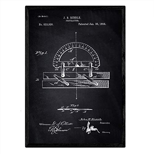 Poster con patente de Transportador regla. Lámina con diseño de patente antigua-Artwork-Nacnic-Nacnic Estudio SL