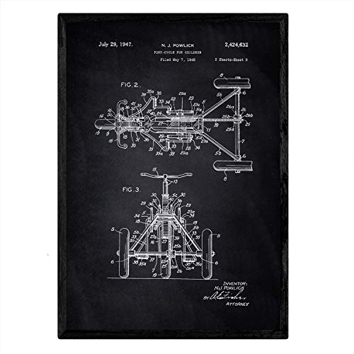Poster con patente de Triciclo. Lámina con diseño de patente antigua-Artwork-Nacnic-Nacnic Estudio SL