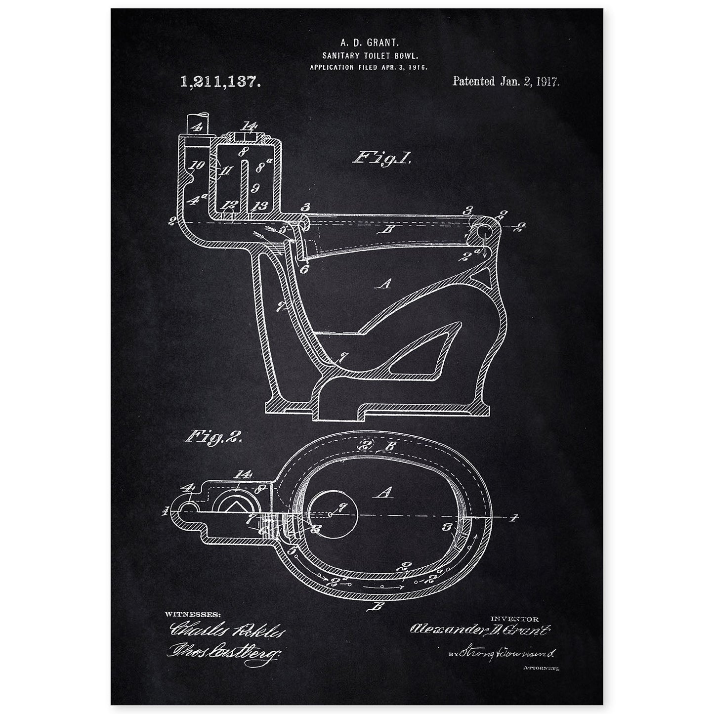 Poster con patente de Vater. Lámina con diseño de patente antigua-Artwork-Nacnic-A4-Sin marco-Nacnic Estudio SL