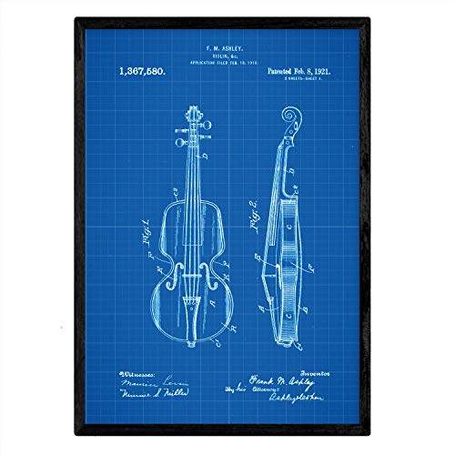 Poster con patente de Violin. Lámina con diseño de patente antigua-Artwork-Nacnic-Nacnic Estudio SL