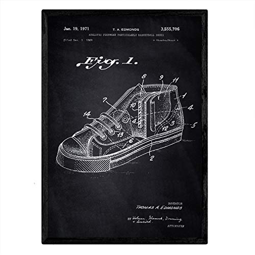 Poster con patente de Zapatilla baloncesto 2. Lámina con diseño de patente antigua-Artwork-Nacnic-Nacnic Estudio SL