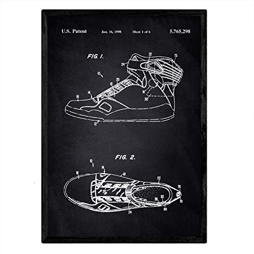 Poster con patente de Zapatilla baloncesto 3. Lámina con diseño de patente antigua-Artwork-Nacnic-Nacnic Estudio SL