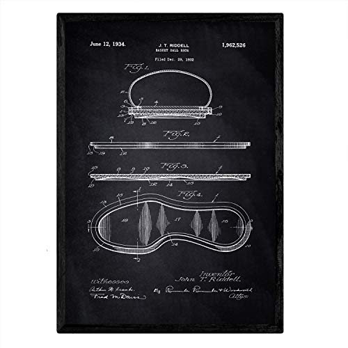Poster con patente de Zapatilla baloncesto. Lámina con diseño de patente antigua-Artwork-Nacnic-Nacnic Estudio SL