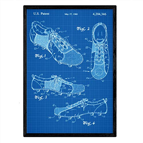 Poster con patente de Zapatillas de futbol. Lámina con diseño de patente antigua-Artwork-Nacnic-Nacnic Estudio SL