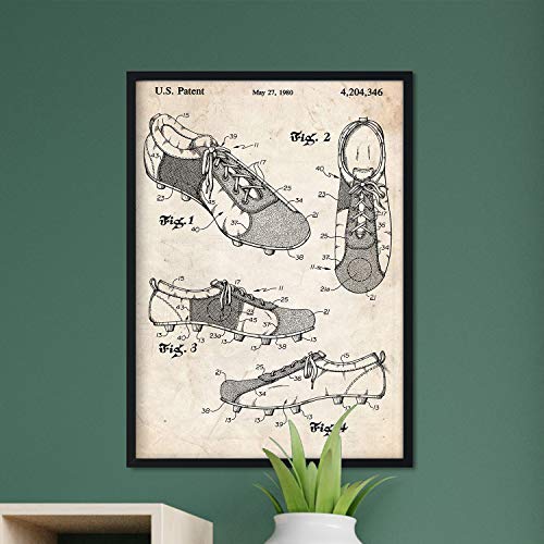Poster con patente de Zapatillas de futbol. Lámina con diseño de patente antigua.-Artwork-Nacnic-Nacnic Estudio SL
