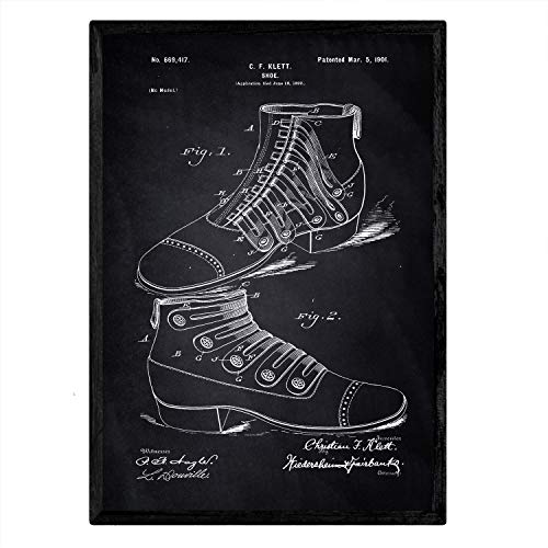 Poster con patente de Zapato botin. Lámina con diseño de patente antigua-Artwork-Nacnic-Nacnic Estudio SL